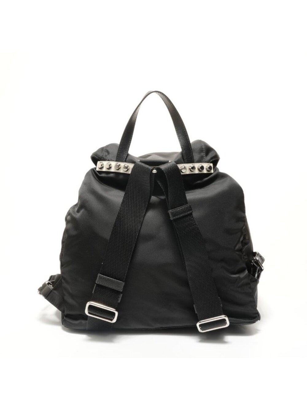 Prada Backpack Nylon Studs Leather - Picture 2 of 10